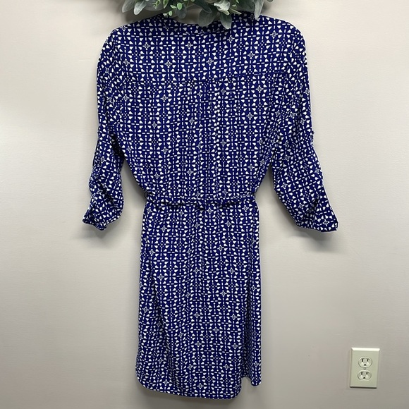 41 Hawthorn Shirt Dress 3/4 Sleeve Roll Tab Button Front M - Picture 4 of 16